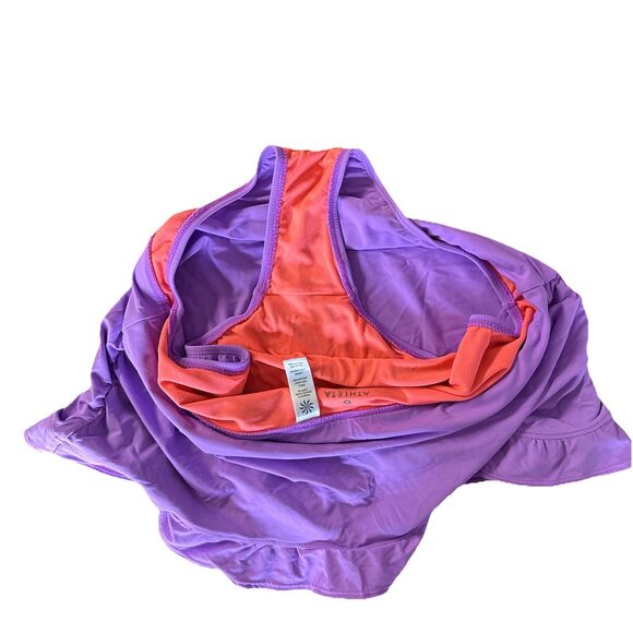 Athleta Ruffle Swim Skirt Thistle Purple Size Medium Colorful Nylon Briefs - Picture 5 of 5
